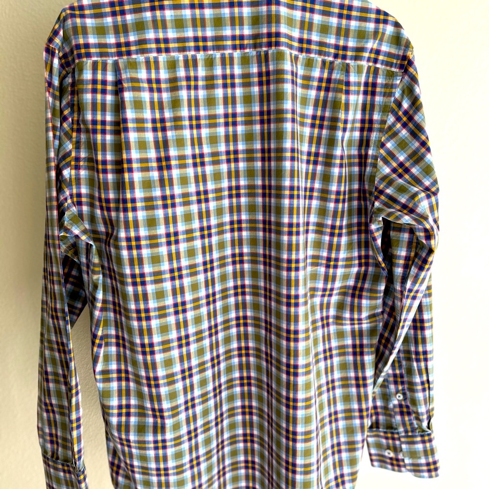 Southern Pines Men’s Medium Button up long sleeve plaid 100% cotton - Picture 3 of 10